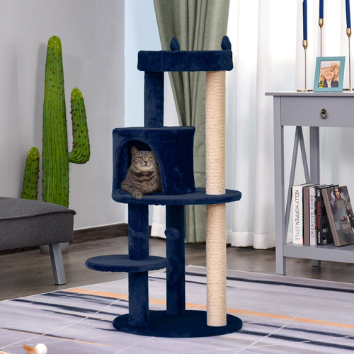 Katloom Medium Cat Tree with Bed and Scratching Posts - Blue