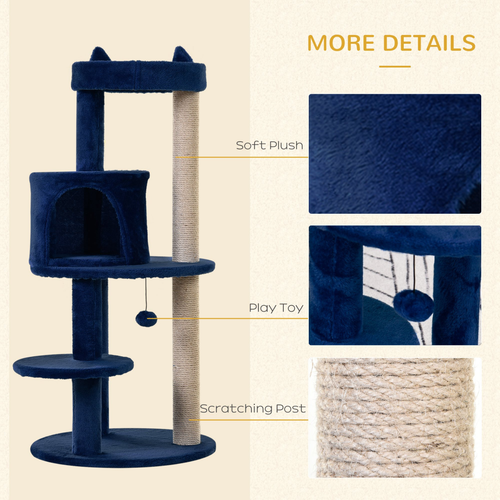 Katloom Medium Cat Tree with Bed and Scratching Posts - Blue