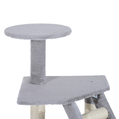 Katloom Cosy Cat Tree with Beds, Scratching Posts and Ladder - Grey