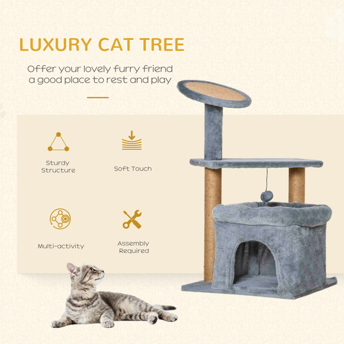 Katloom Bed Box with Scratching Saucer and Posts - Grey