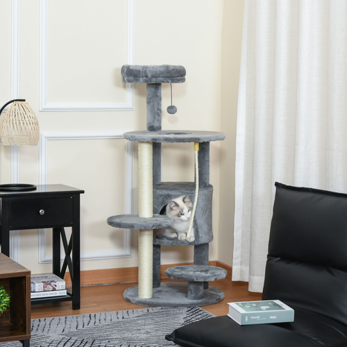 Katloom Medium Cat Tree with Bed and Scratching Posts - Grey