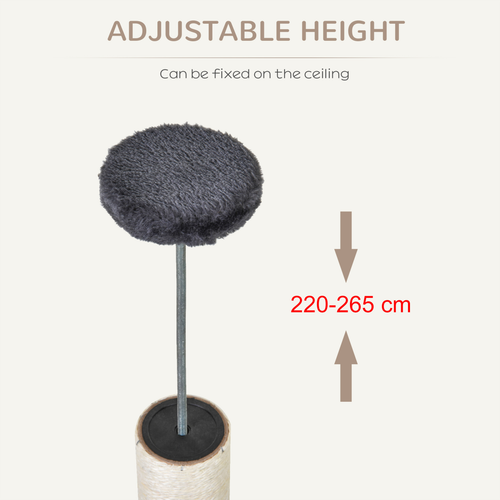 Katloom Large Floor to Ceiling Multi Platform Cat Tree with Scratching Posts and Bed - Grey