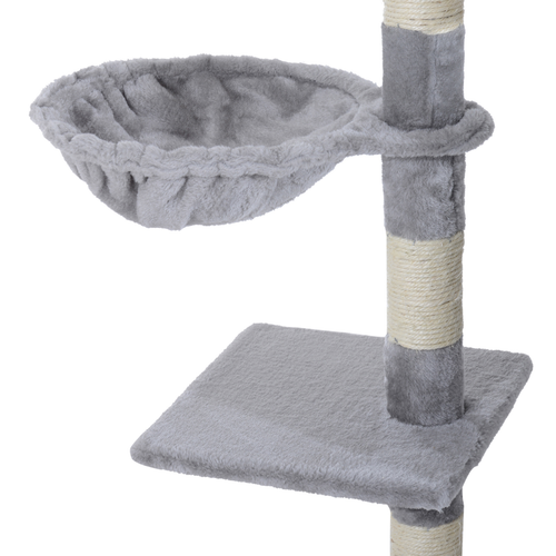 Katloom Cosy Cat Tree with Beds, Scratching Posts and Ladder - Grey