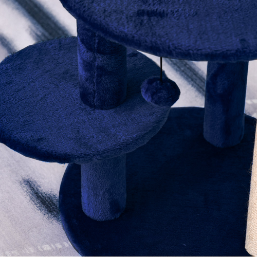 Katloom Medium Cat Tree with Bed and Scratching Posts - Blue