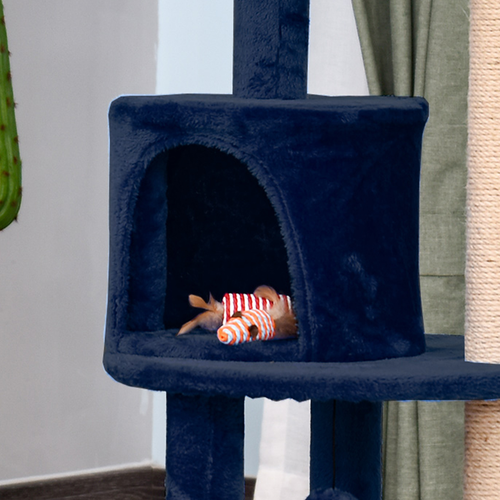 Katloom Medium Cat Tree with Bed and Scratching Posts - Blue