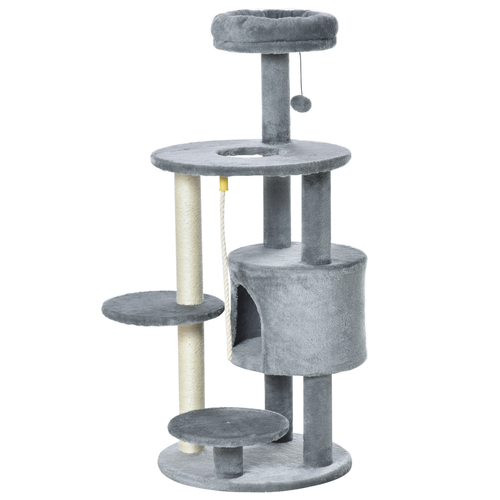 Katloom Medium Cat Tree with Bed and Scratching Posts - Grey