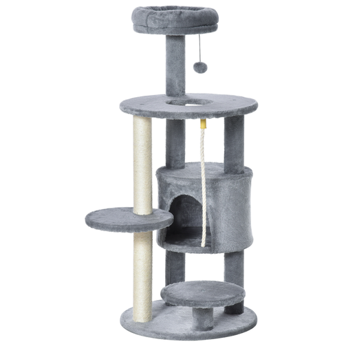 Katloom Medium Cat Tree with Bed and Scratching Posts - Grey